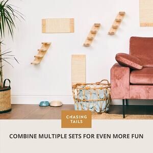 Cat Wall Shelves - Four Step Cat Shelf with Scratch Board